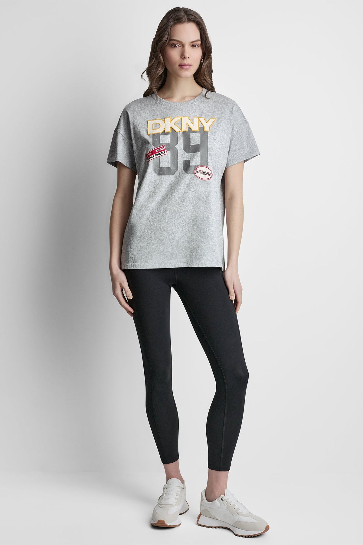 DKNY CAMPUS PATCH DROP SHOULDER TEE