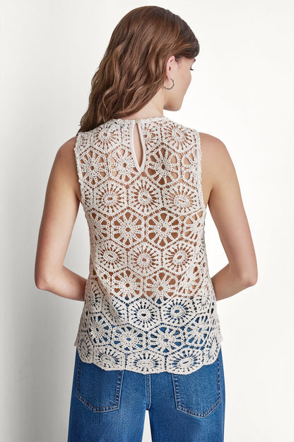 DKNY CROCHET KNIT TANK