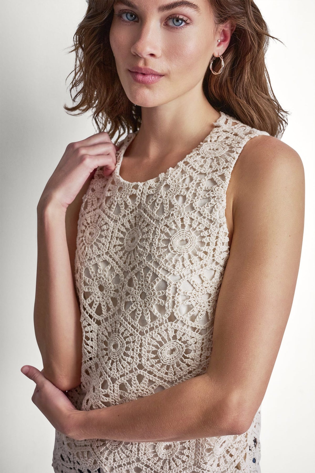 DKNY CROCHET KNIT TANK