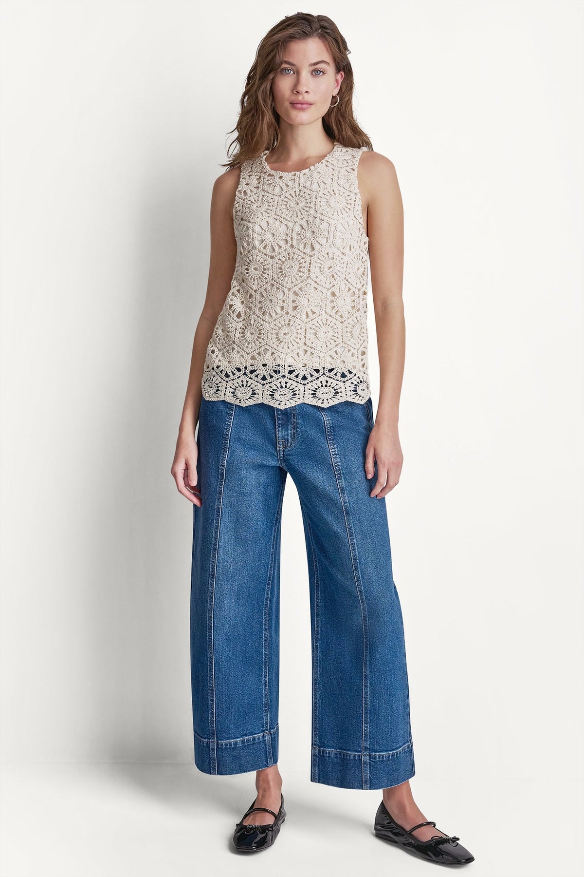 DKNY CROCHET KNIT TANK