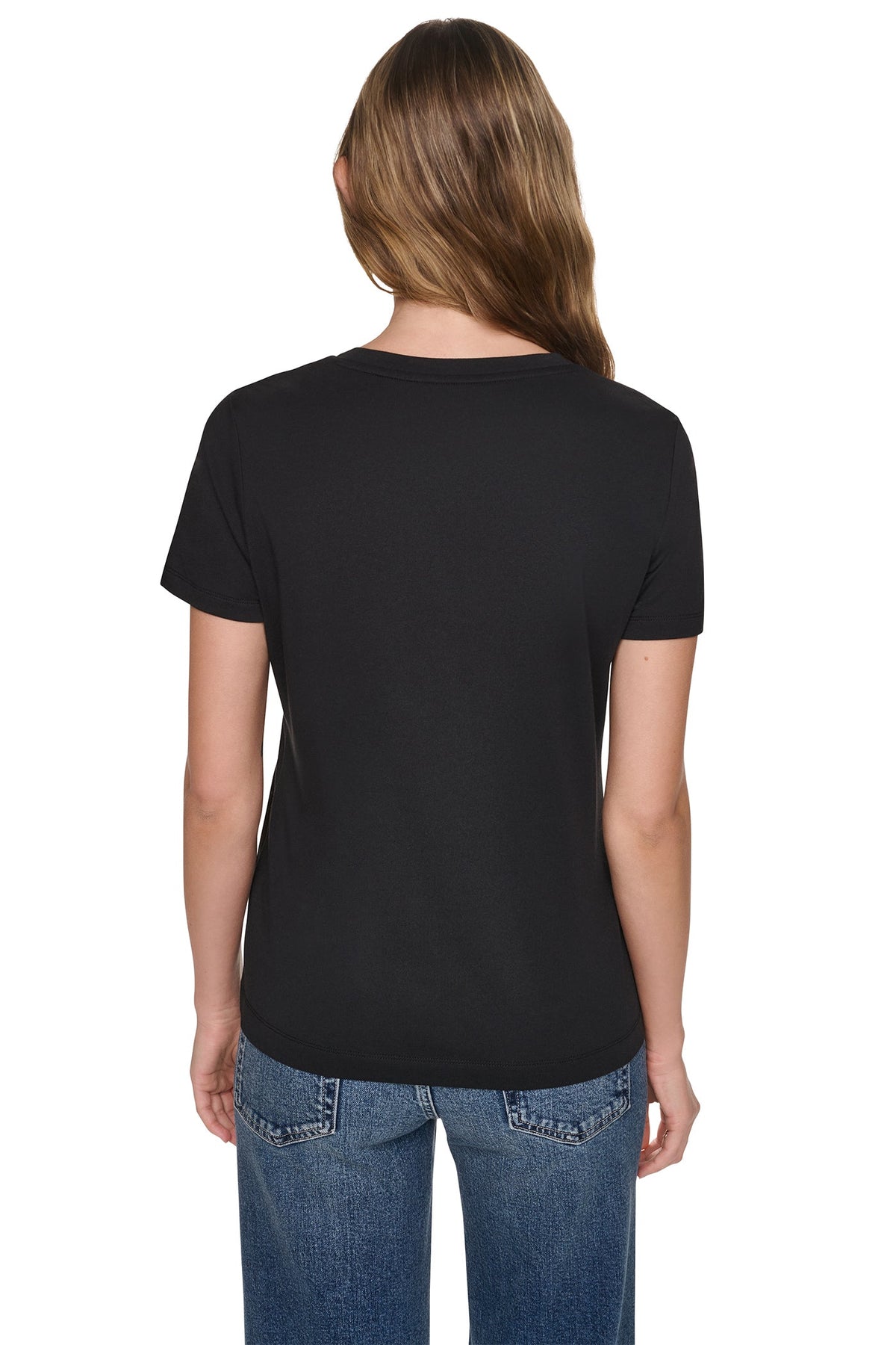 DKNY SEQUIN STACKED LOGO TEE