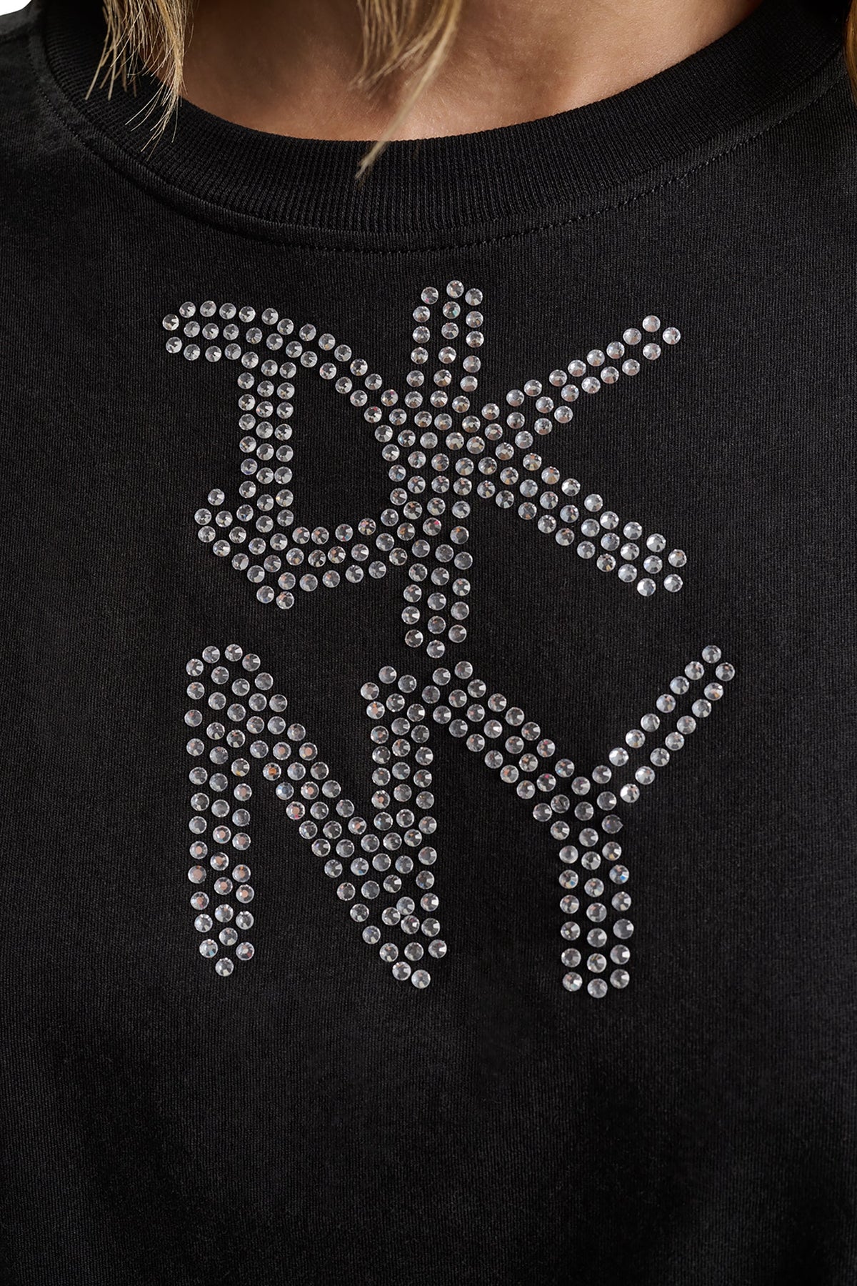 DKNY GRAFFITI RHINESTONE LOGO TEE