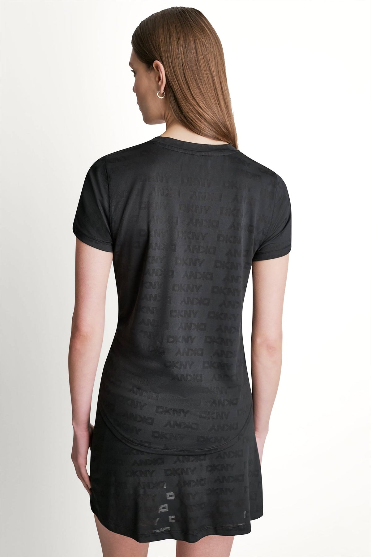 DKNY LOGO JACQUARD CREW NECK TEE
