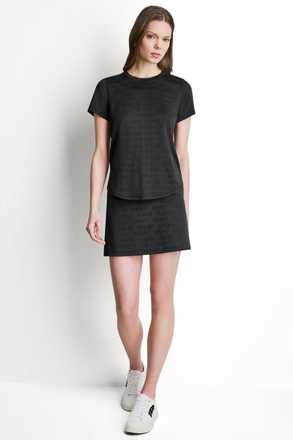 DKNY LOGO JACQUARD CREW NECK TEE