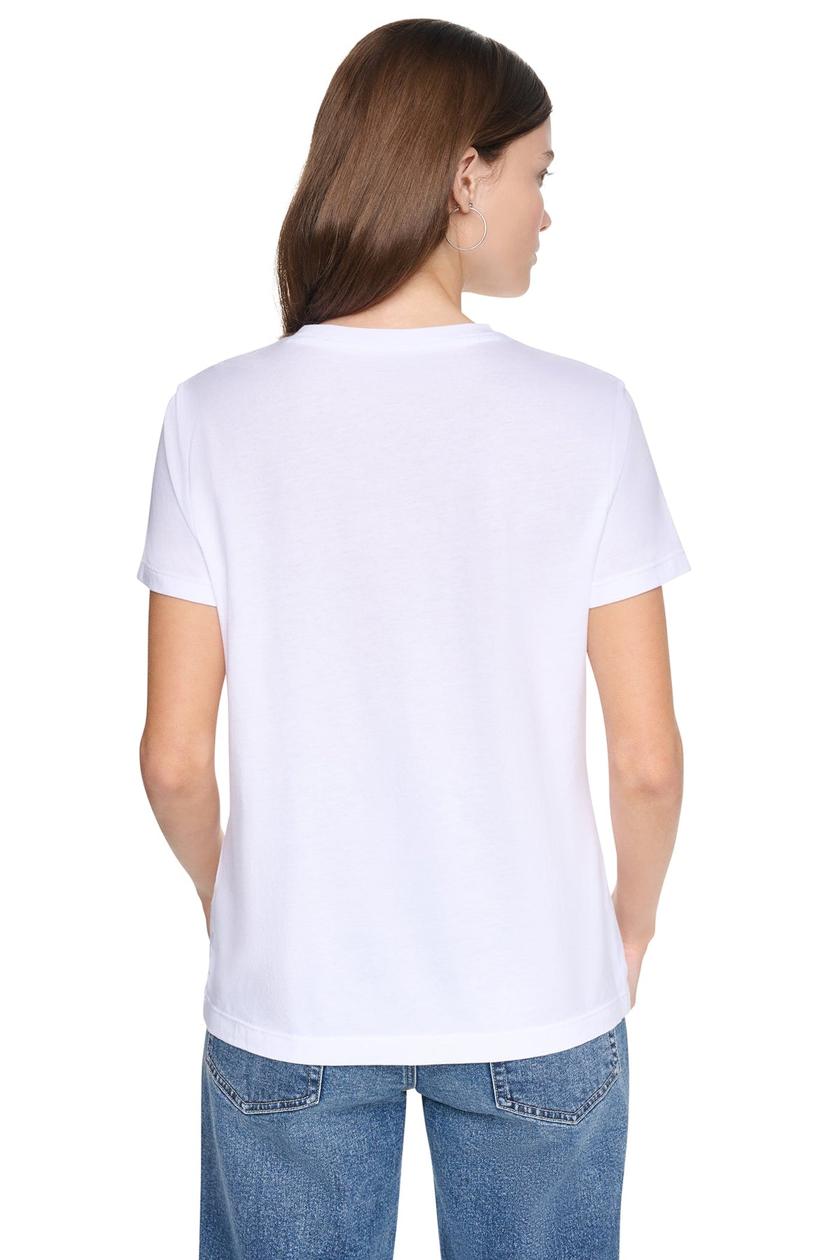 DKNY CRYSTAL DISTRESSED LOGO TEE