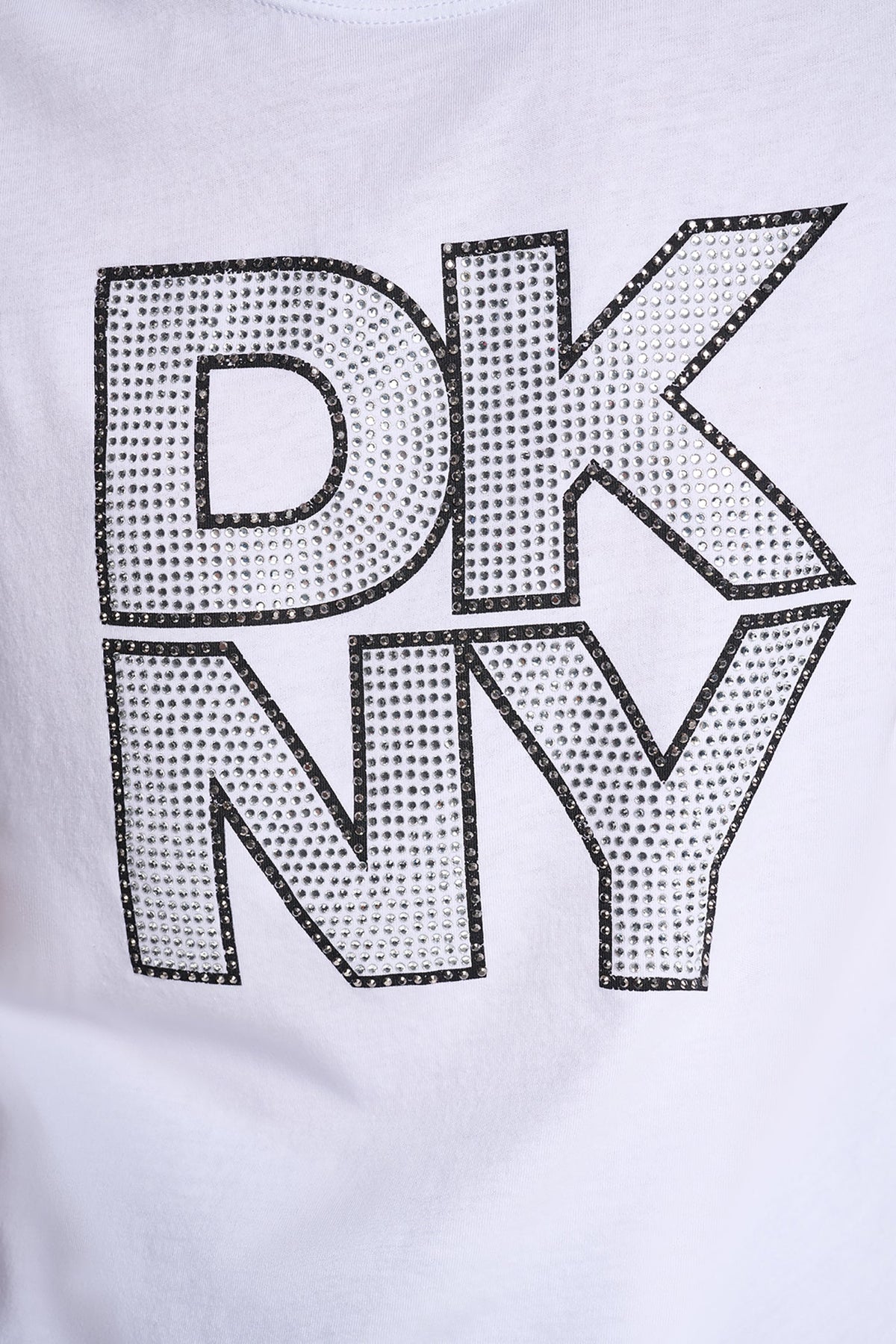 DKNY CRYSTAL DISTRESSED LOGO TEE