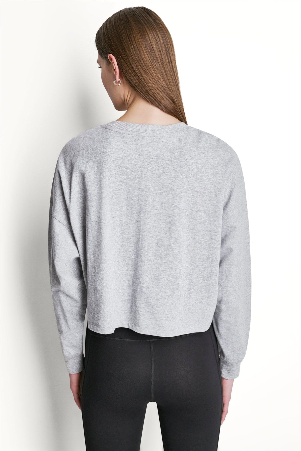 DKNY PUFF VARSITY LOGO LONG SLEEVE TEE