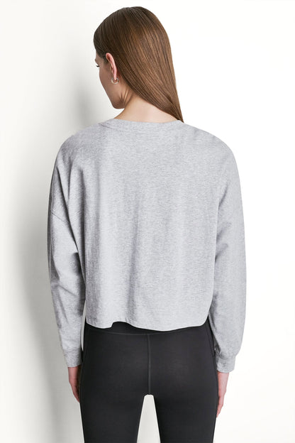 DKNY PUFF VARSITY LOGO LONG SLEEVE TEE