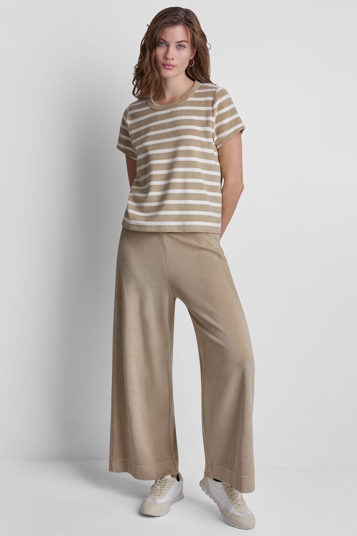 DKNY TOWELLING TERRY CREW NECK TEE