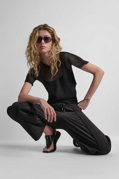 DKNY MESH LOGO TEE