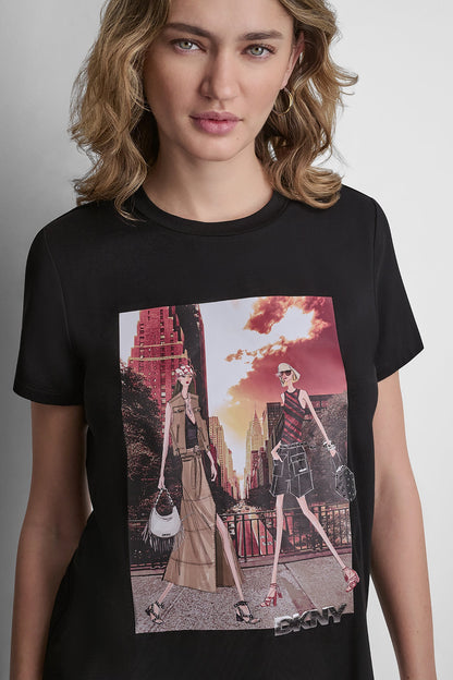 DKNY MANHATTANHENGE CONVERSATIONAL TEE