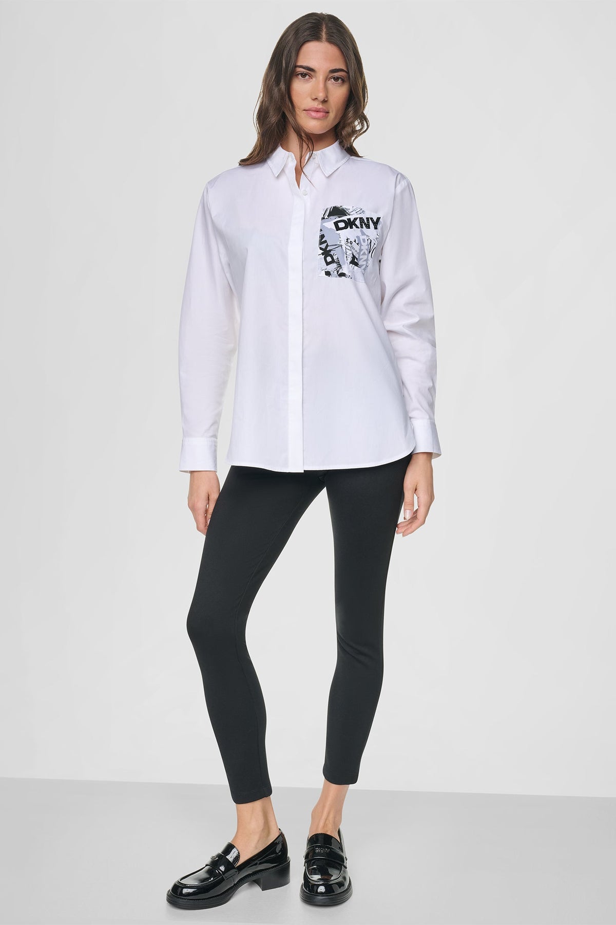 DKNY LOGO POCKET POPLIN SHIRT