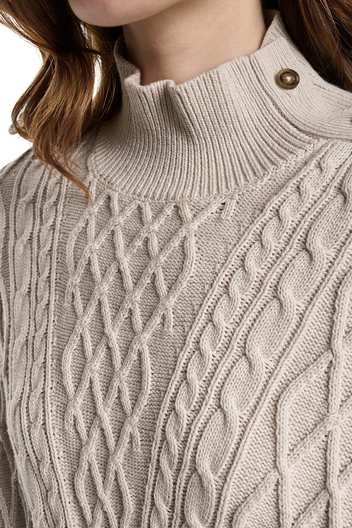DKNY BUTTON SHOULDER CABLE SWEATER VEST