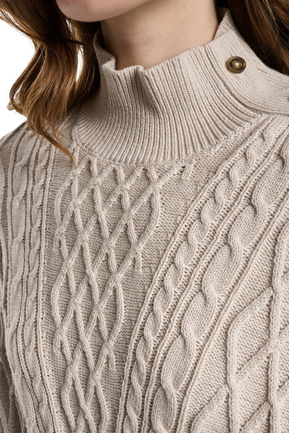 DKNY BUTTON SHOULDER CABLE SWEATER VEST