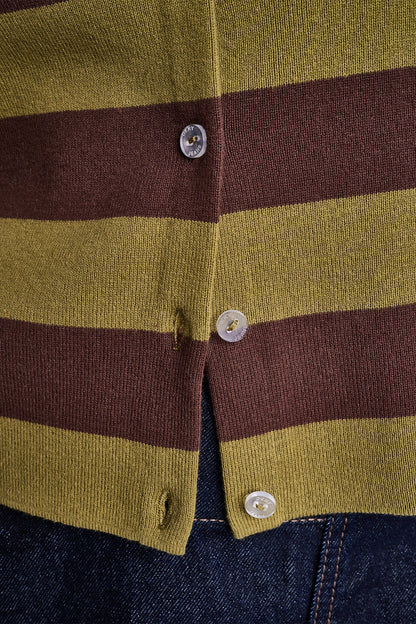 DKNY CROPPED STRIPED CARDIGAN