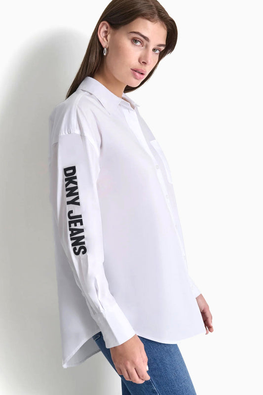DKNY POPLIN BUTTON DOWN