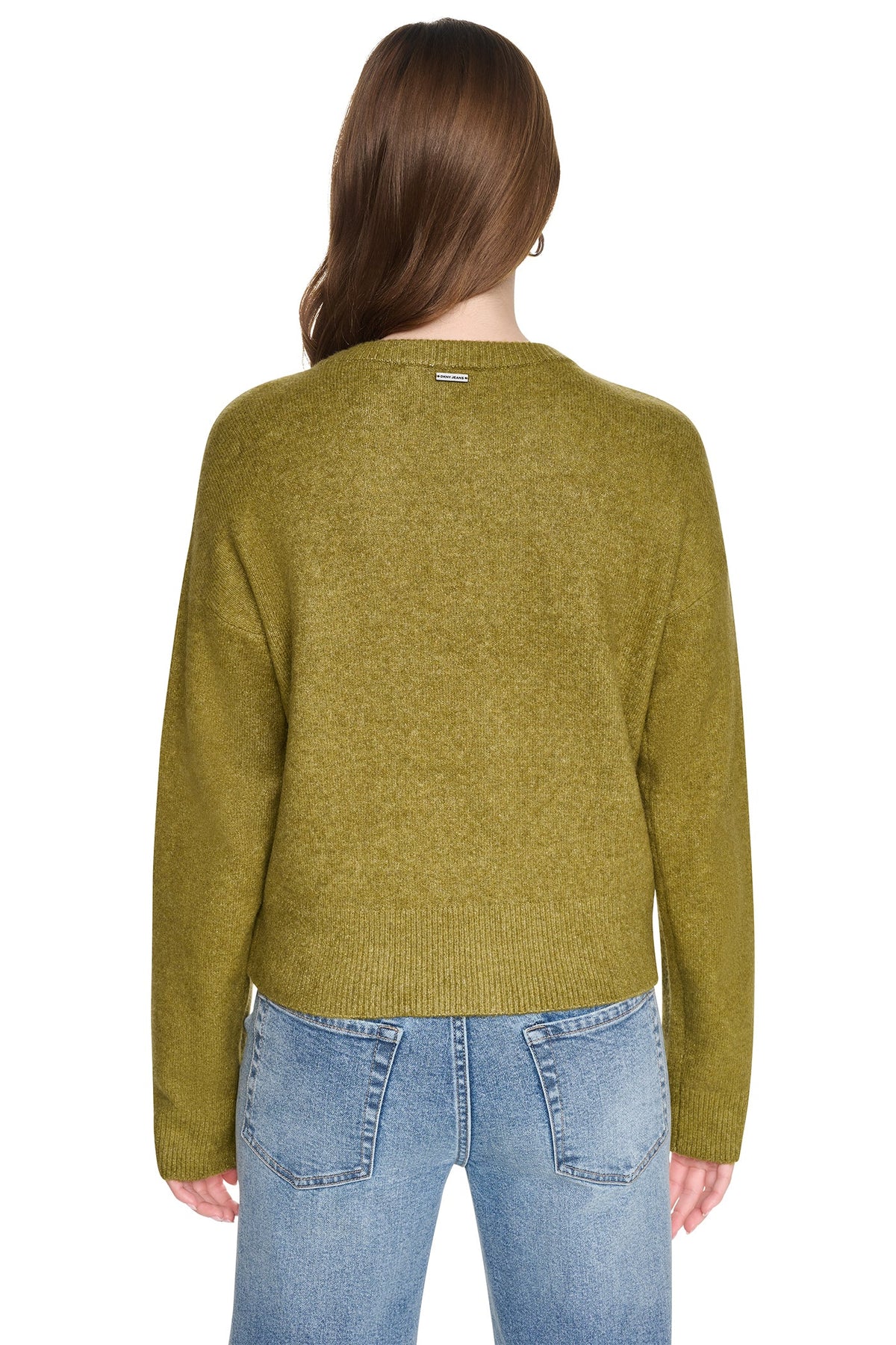 DKNY ASYMMETRIC BUTTON HEM CARDIGAN