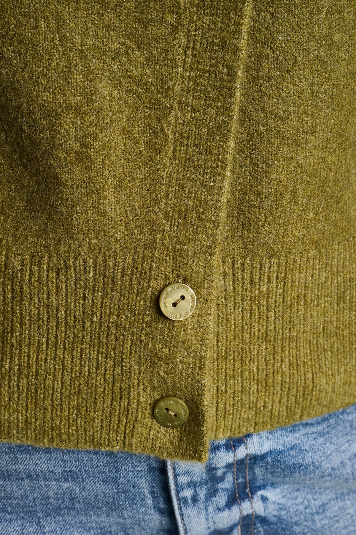 DKNY ASYMMETRIC BUTTON HEM CARDIGAN