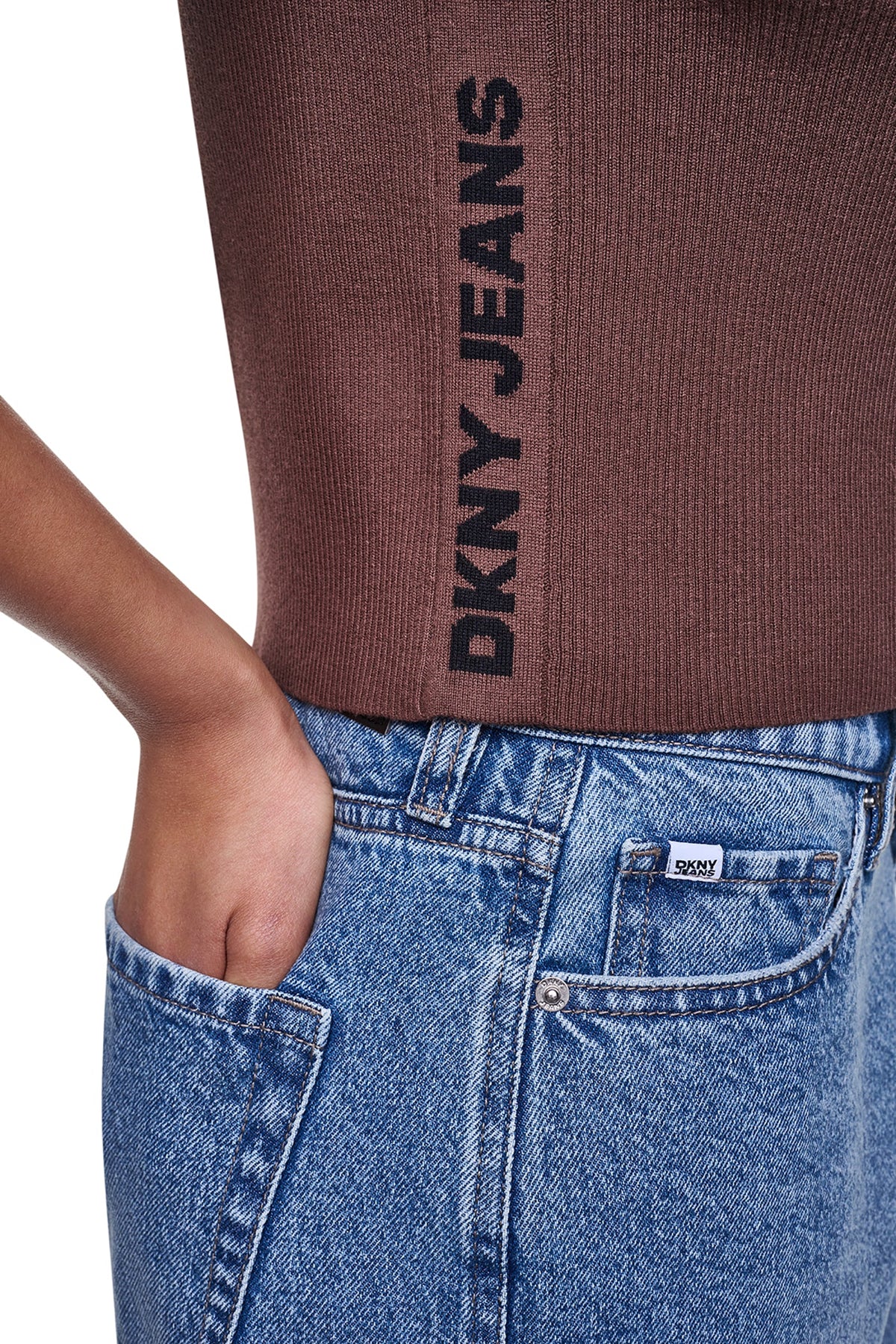 DKNY LOGO BUTTON CARDIGAN