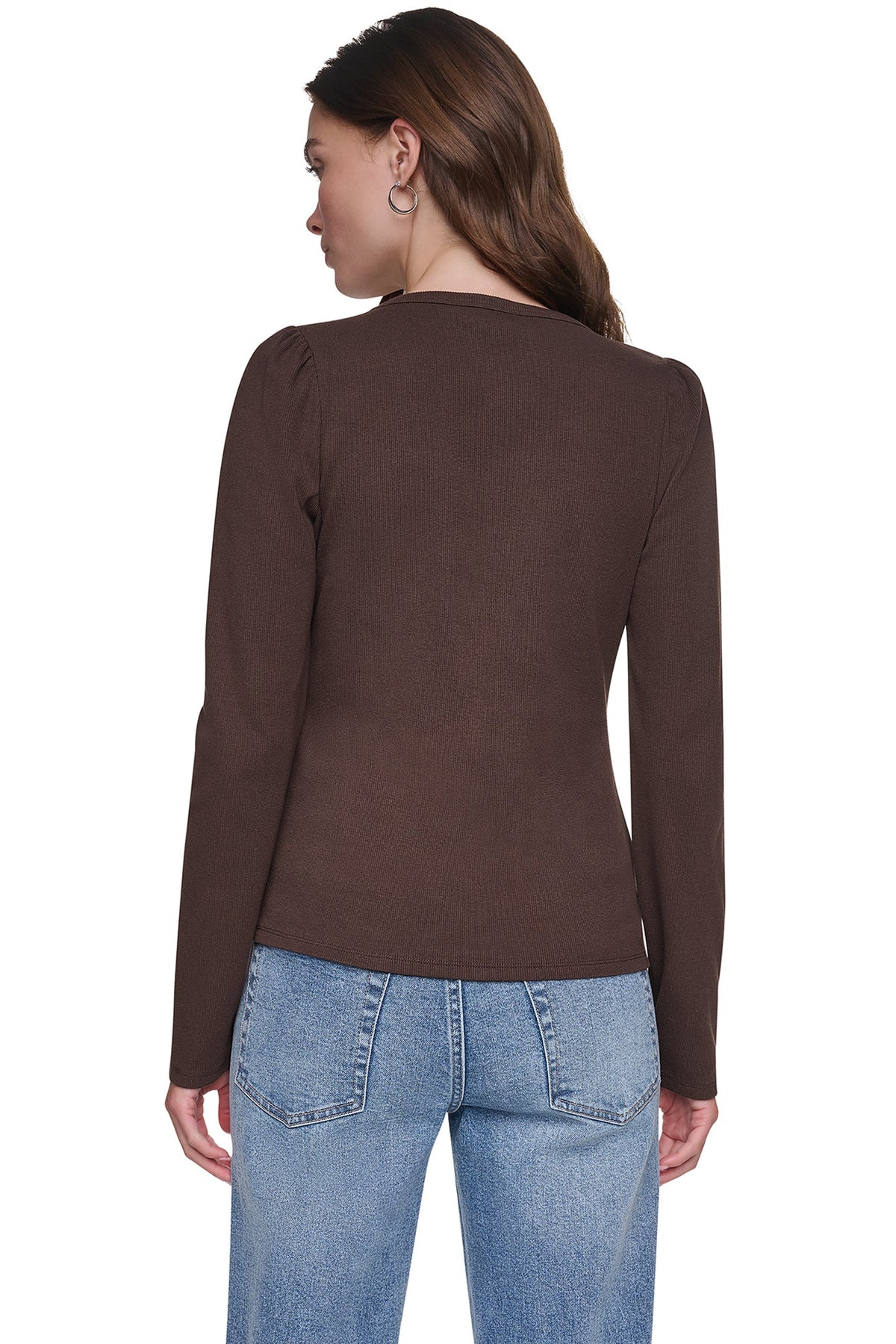 DKNY PUFF SLEEVE RHINESTONE TOP