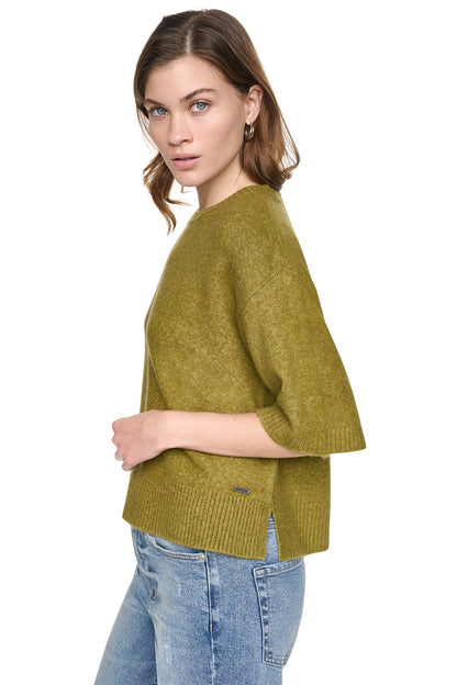 DKNY RUGBY SHORT SLEEVE SWEATER