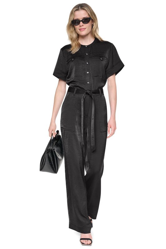 DKNY BUTTON FRONT UTILITY JUMPSUIT