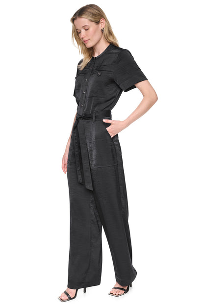 DKNY BUTTON FRONT UTILITY JUMPSUIT