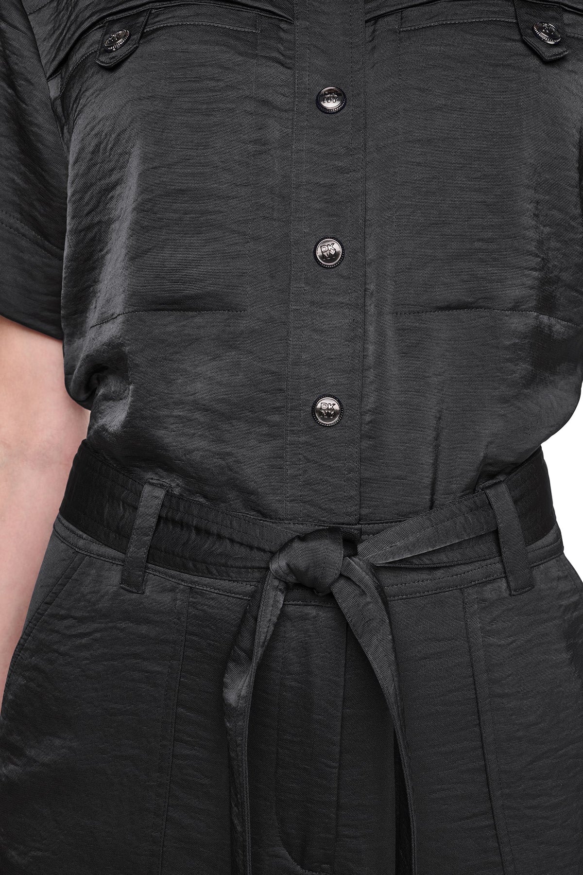 DKNY BUTTON FRONT UTILITY JUMPSUIT