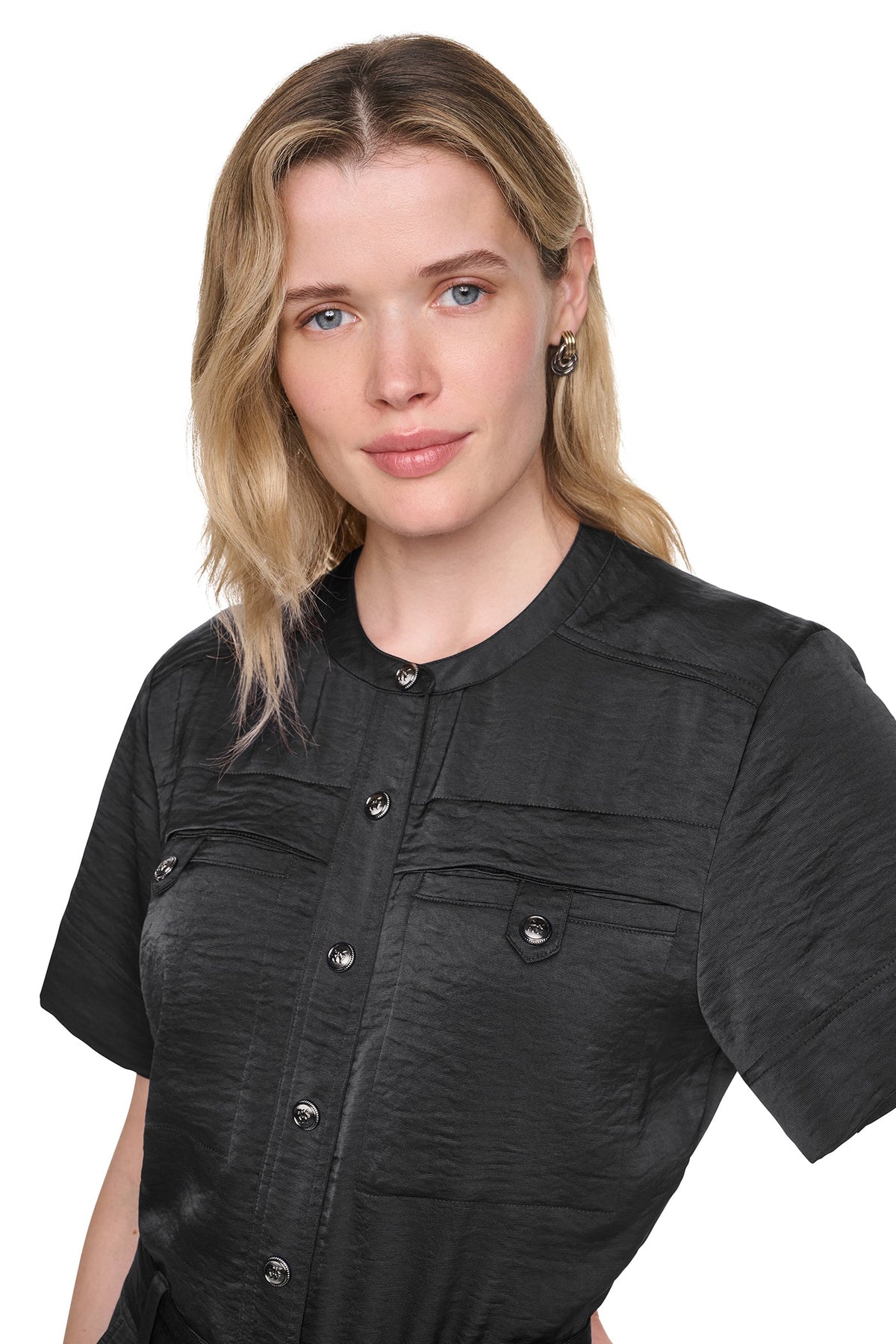 DKNY BUTTON FRONT UTILITY JUMPSUIT