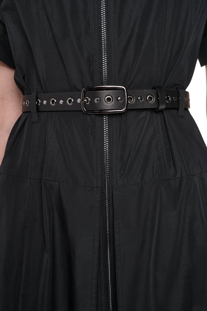 DKNY MEMORY TAFFETA ZIP FRONT DRESS