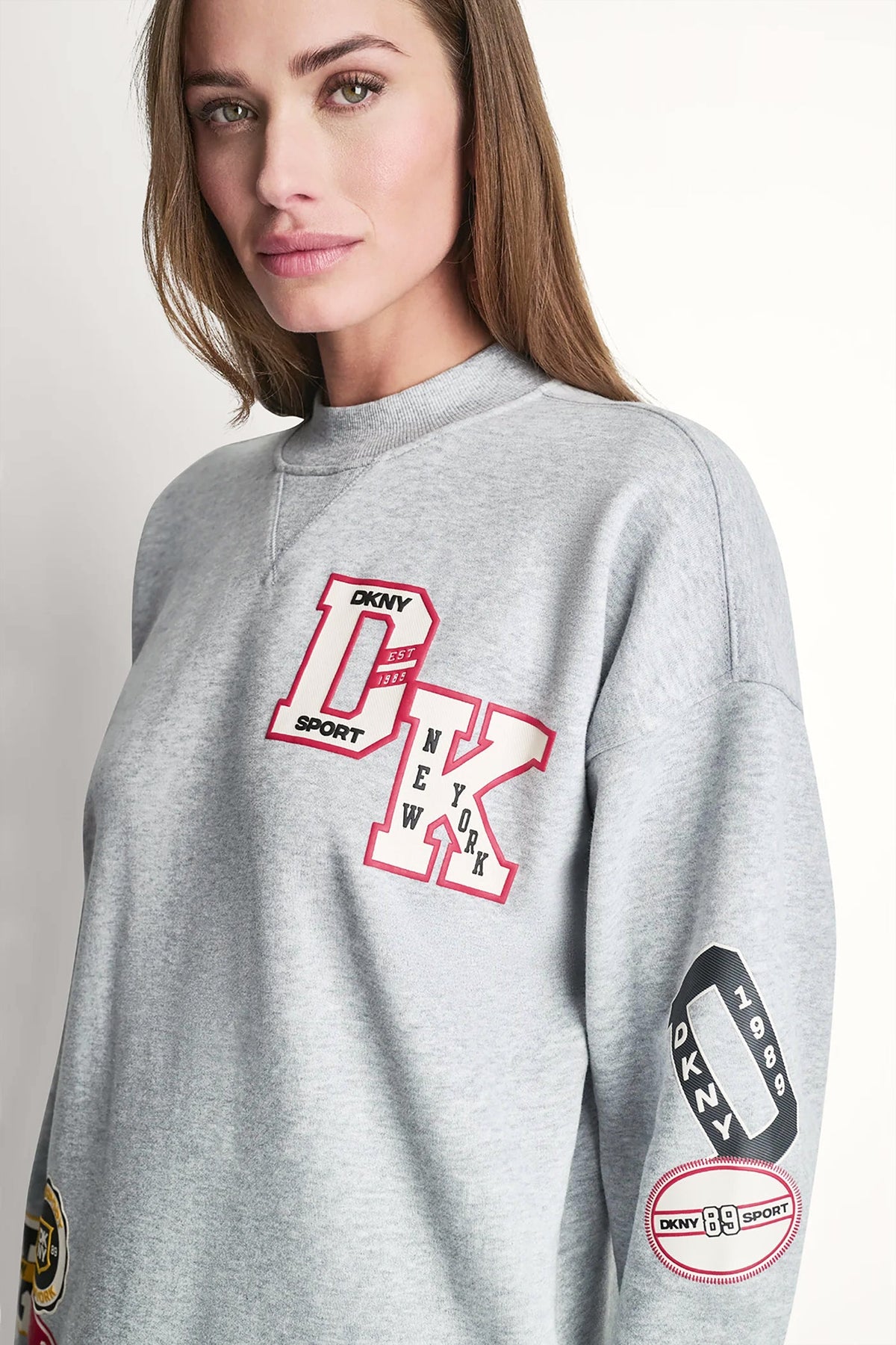 DKNY CAMPUS PATCH LONG SLEEVE SNEAKER DRESS
