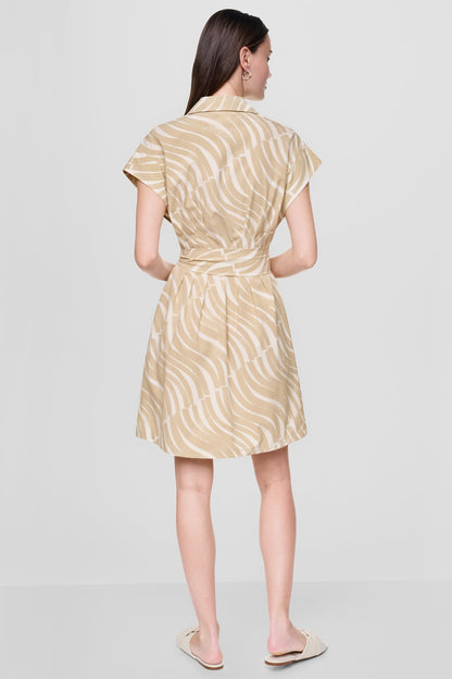 DKNY CAP SLEEVE MINI COMMUTER SHIRT DRESS