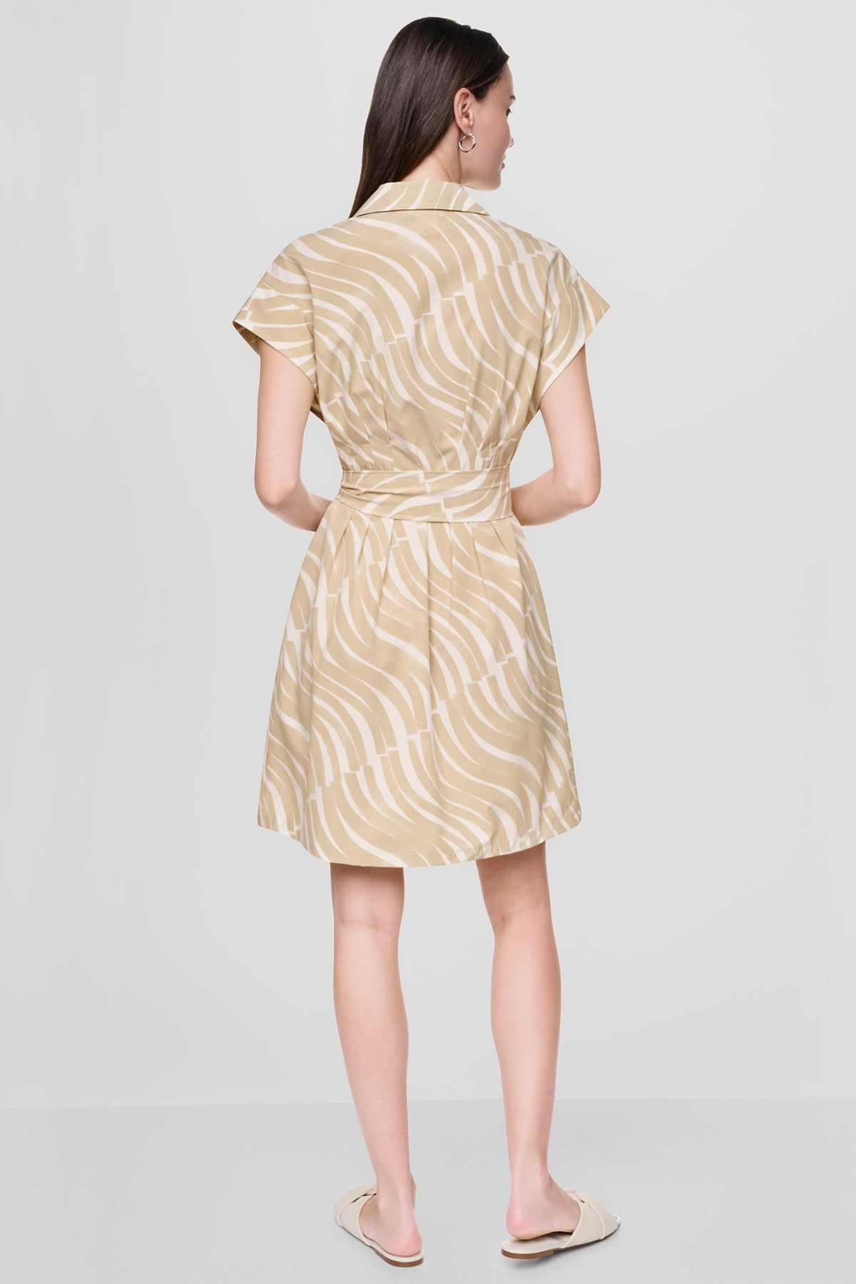 DKNY CAP SLEEVE MINI COMMUTER SHIRT DRESS