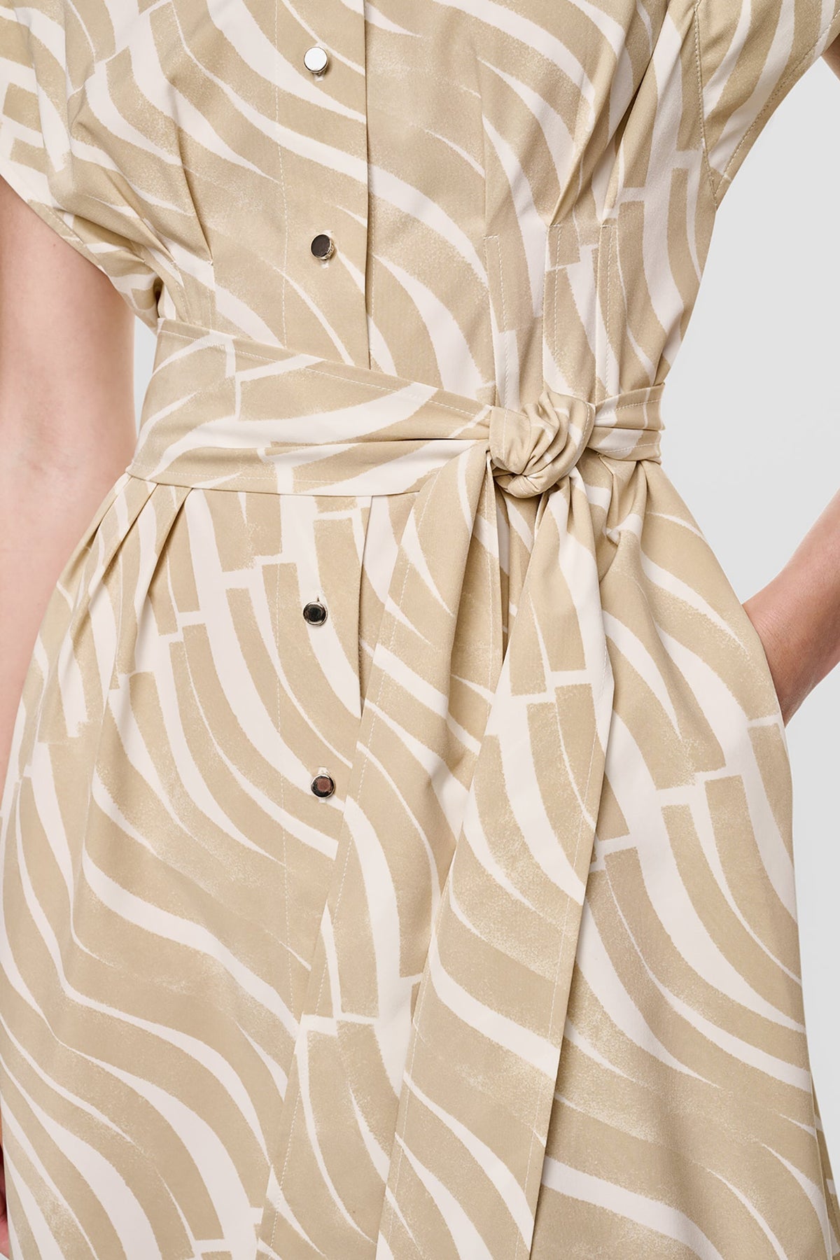 DKNY CAP SLEEVE MINI COMMUTER SHIRT DRESS
