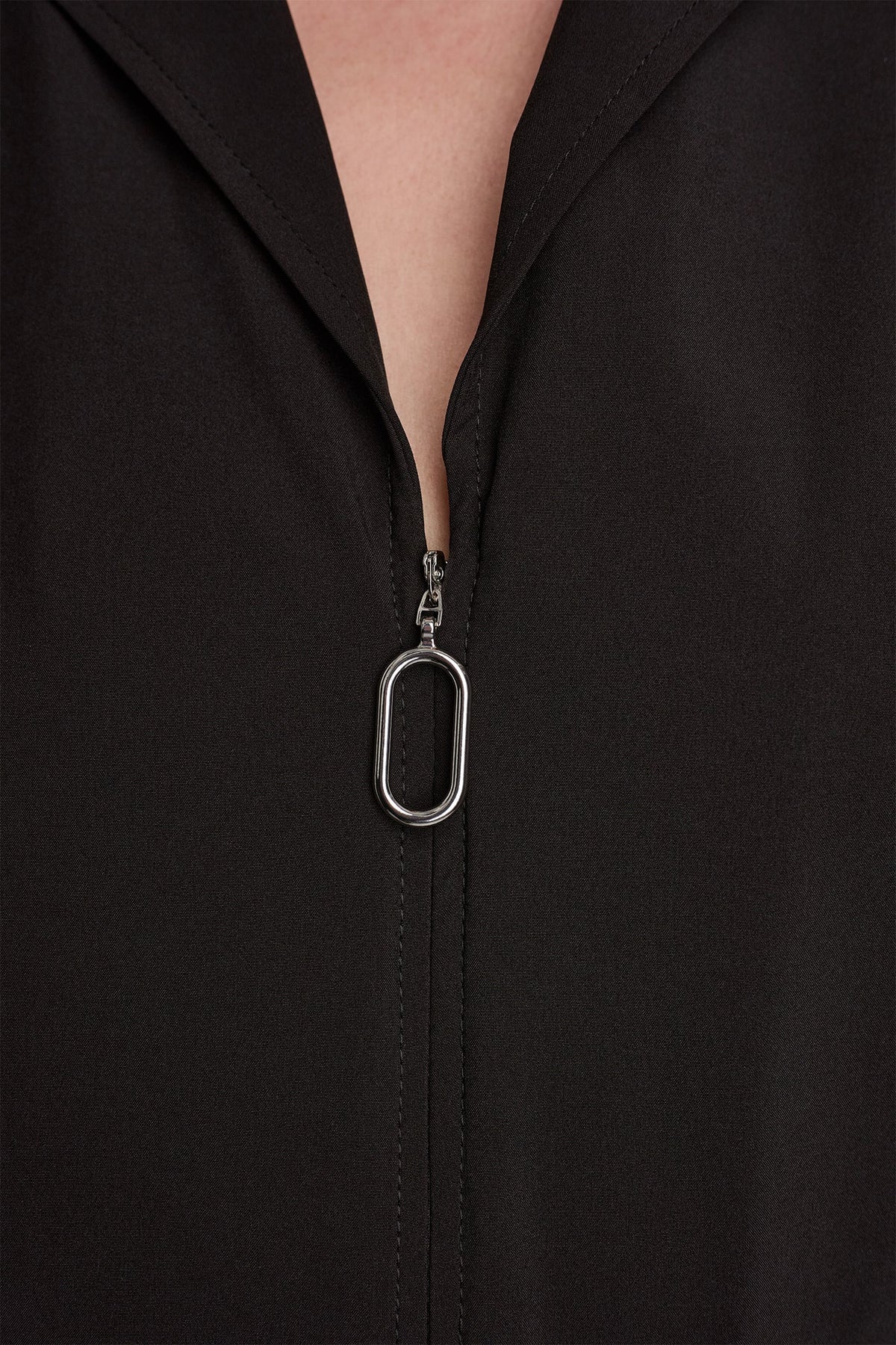 DKNY CAP SLEEVE ZIP-FRONT SHIRT DRESS