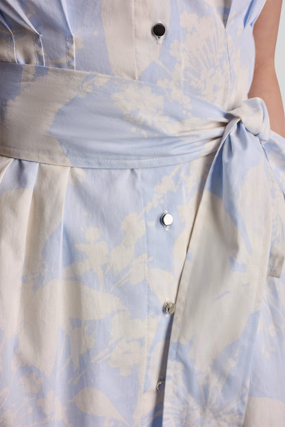 DKNY COTTON CAP SLEEVE MINI SHIRT DRESS