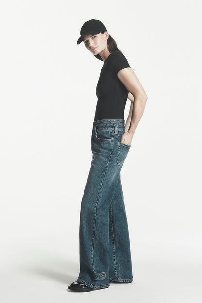 DKNY HIGH-RISE WIDE LEG JEAN