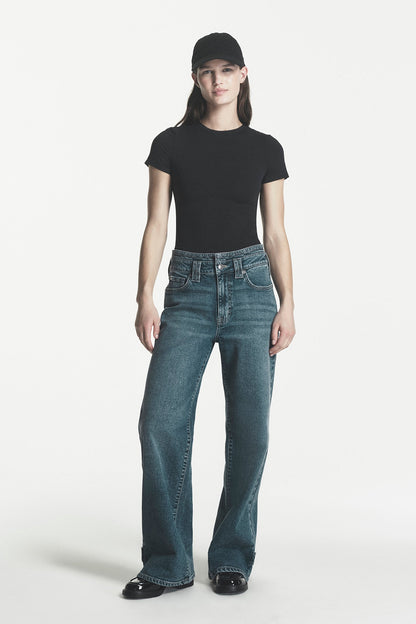 DKNY HIGH-RISE WIDE LEG JEAN