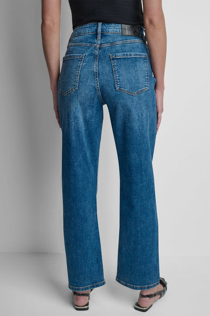 DKNY MID-RISE PINS AND PATCHES STRAIGHT-LEG JEAN