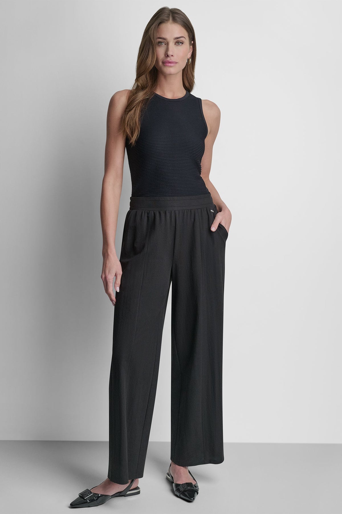 DKNY MID-RISE PULL-ON PANT