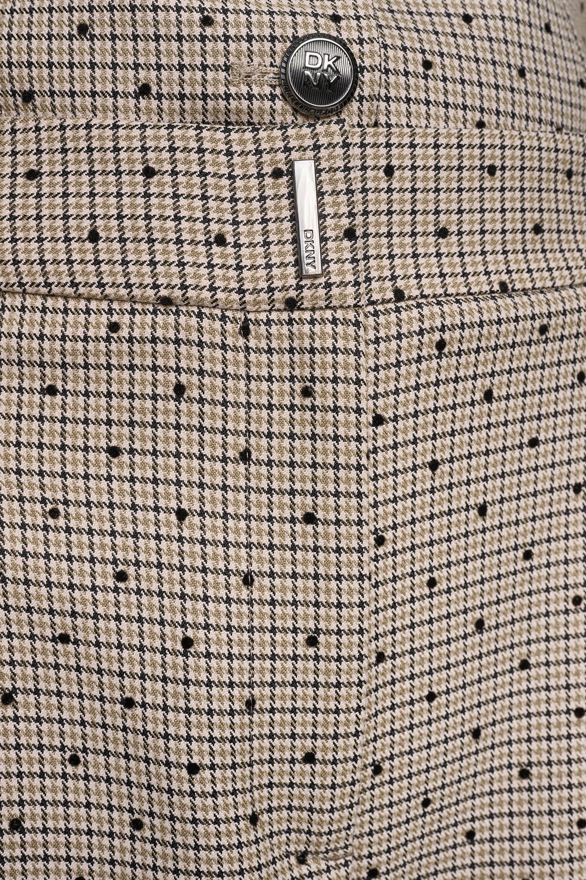 DKNY HOUNDSTOOTH CHECKERED HIGH-RISE PANT