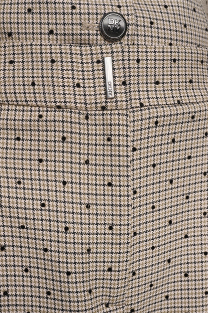 DKNY HOUNDSTOOTH CHECKERED HIGH-RISE PANT