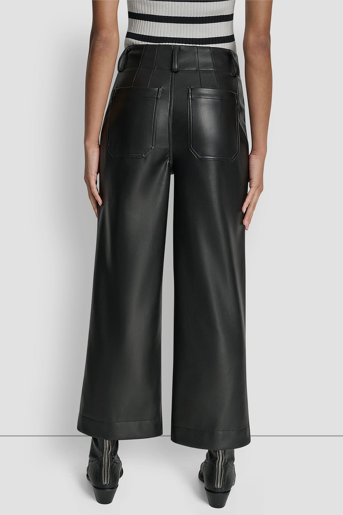 DKNY HIGH-RISE CROPPED WIDE LEG PANT