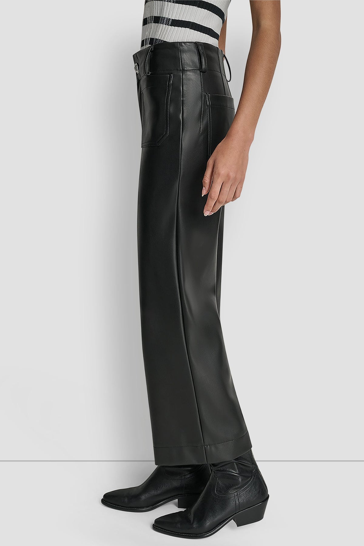 DKNY HIGH-RISE CROPPED WIDE LEG PANT