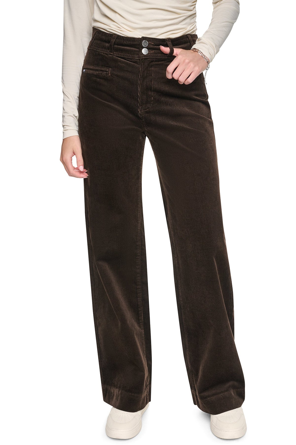 DKNY HIGH-RISE WIDE LEG PANT
