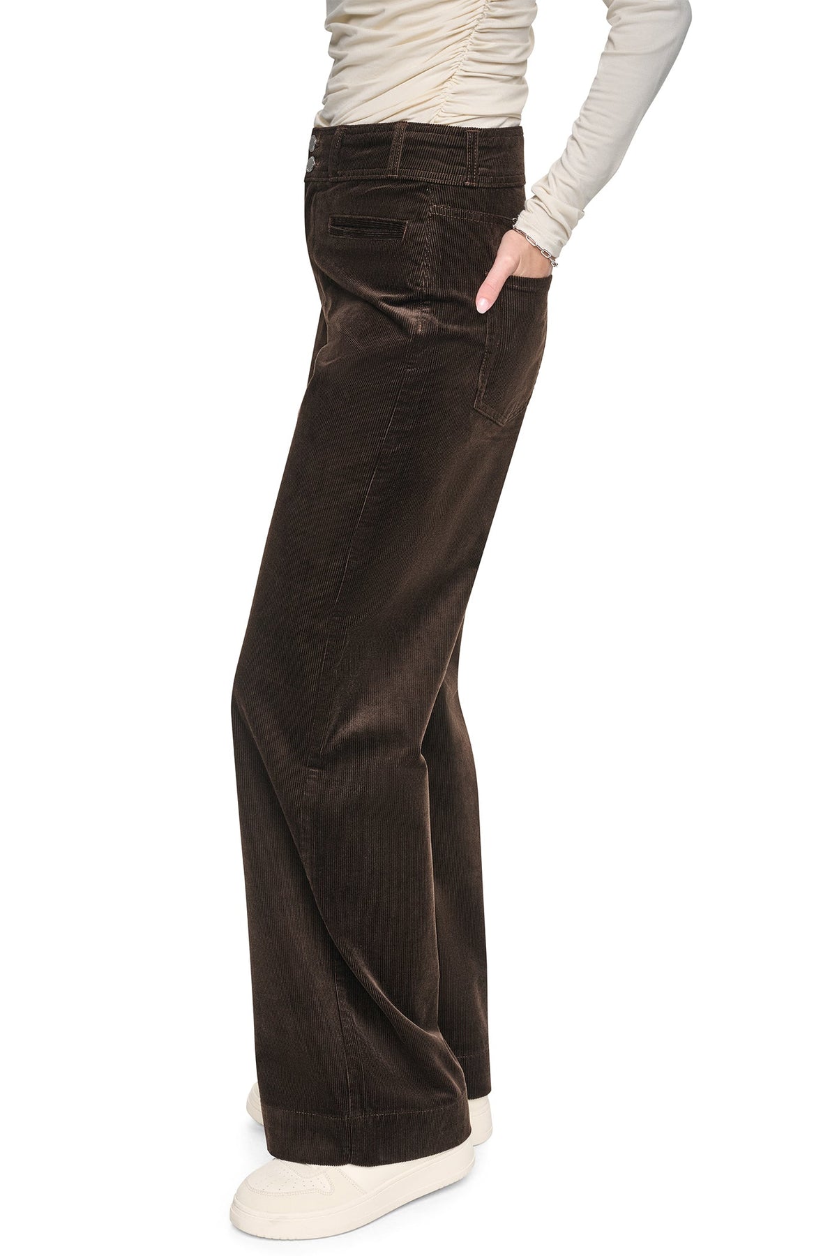DKNY HIGH-RISE WIDE LEG PANT