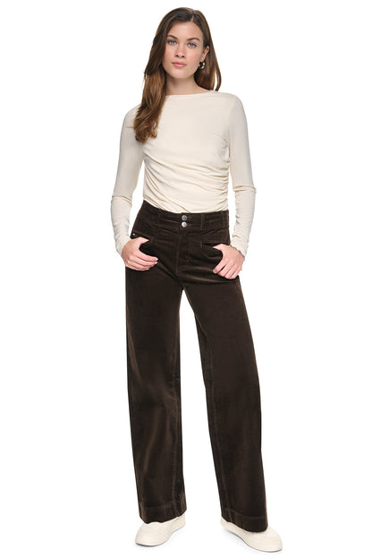 DKNY HIGH-RISE WIDE LEG PANT