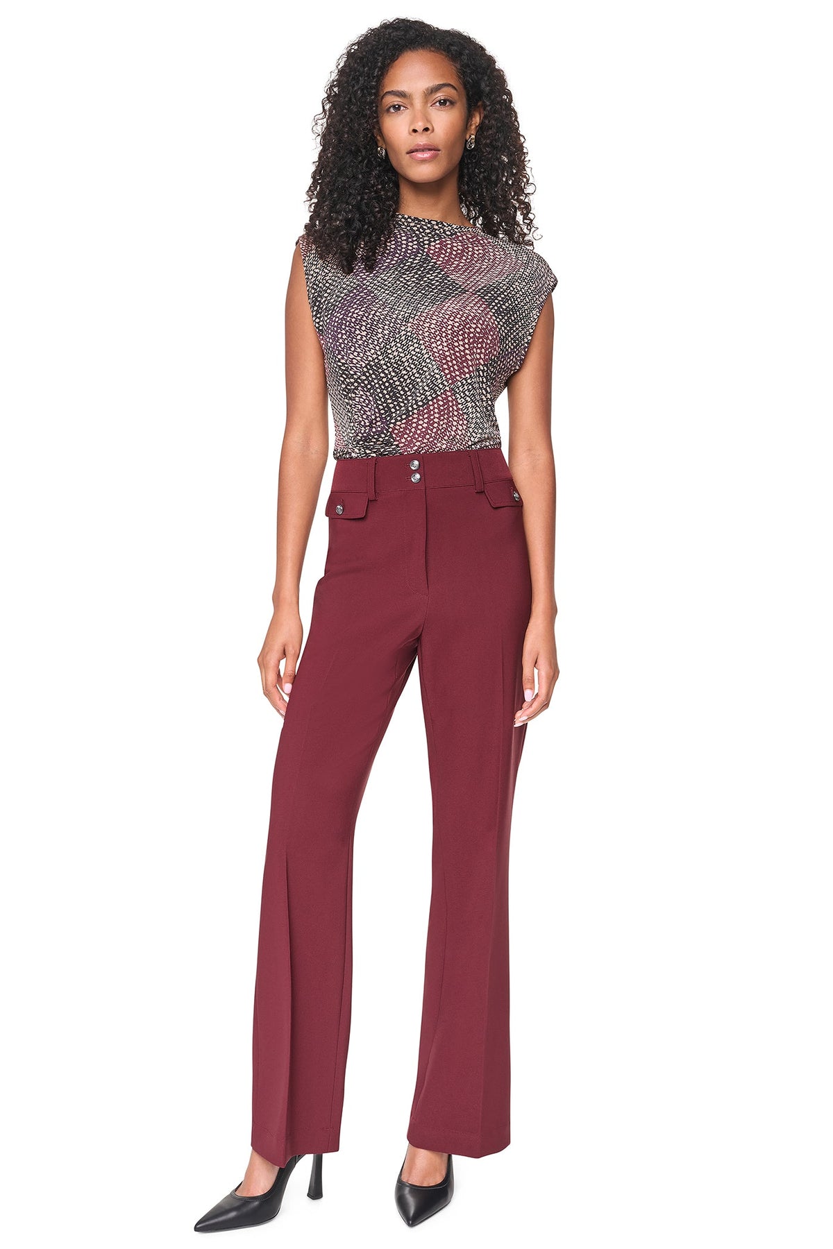 DKNY HIGH-RISE WIDE LEG PANT