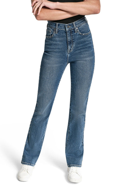 DKNY HIGH-RISE STUDDED BOOTCUT JEAN