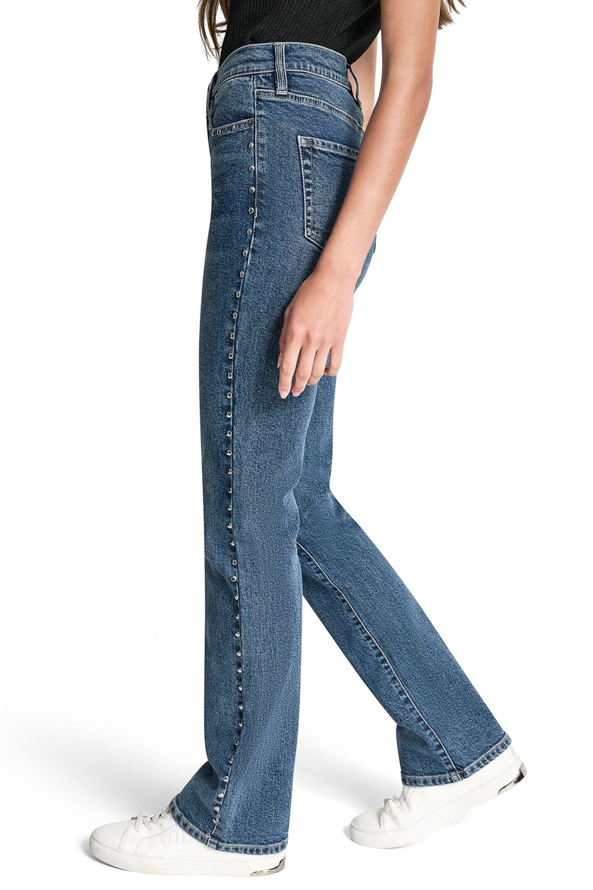 DKNY HIGH-RISE STUDDED BOOTCUT JEAN